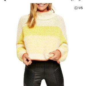 Free People sunbrite mockneck cropped sweater